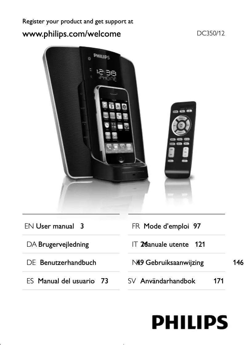 Imagen de la primera página del manual del dispositivo DC350