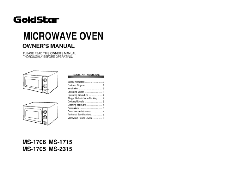Imagen de la primera página del manual del dispositivo MS-2315