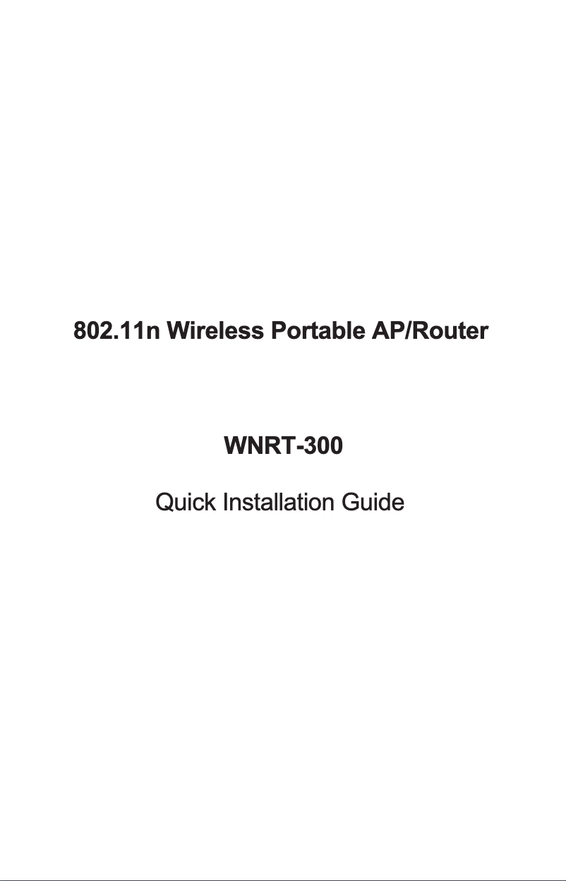 Imagen de la primera página del manual del dispositivo WNRT-300