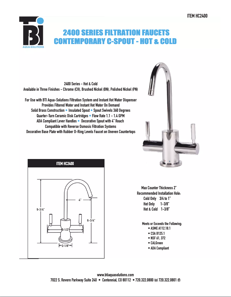 Imagen de la primera página del manual del dispositivo HC2400