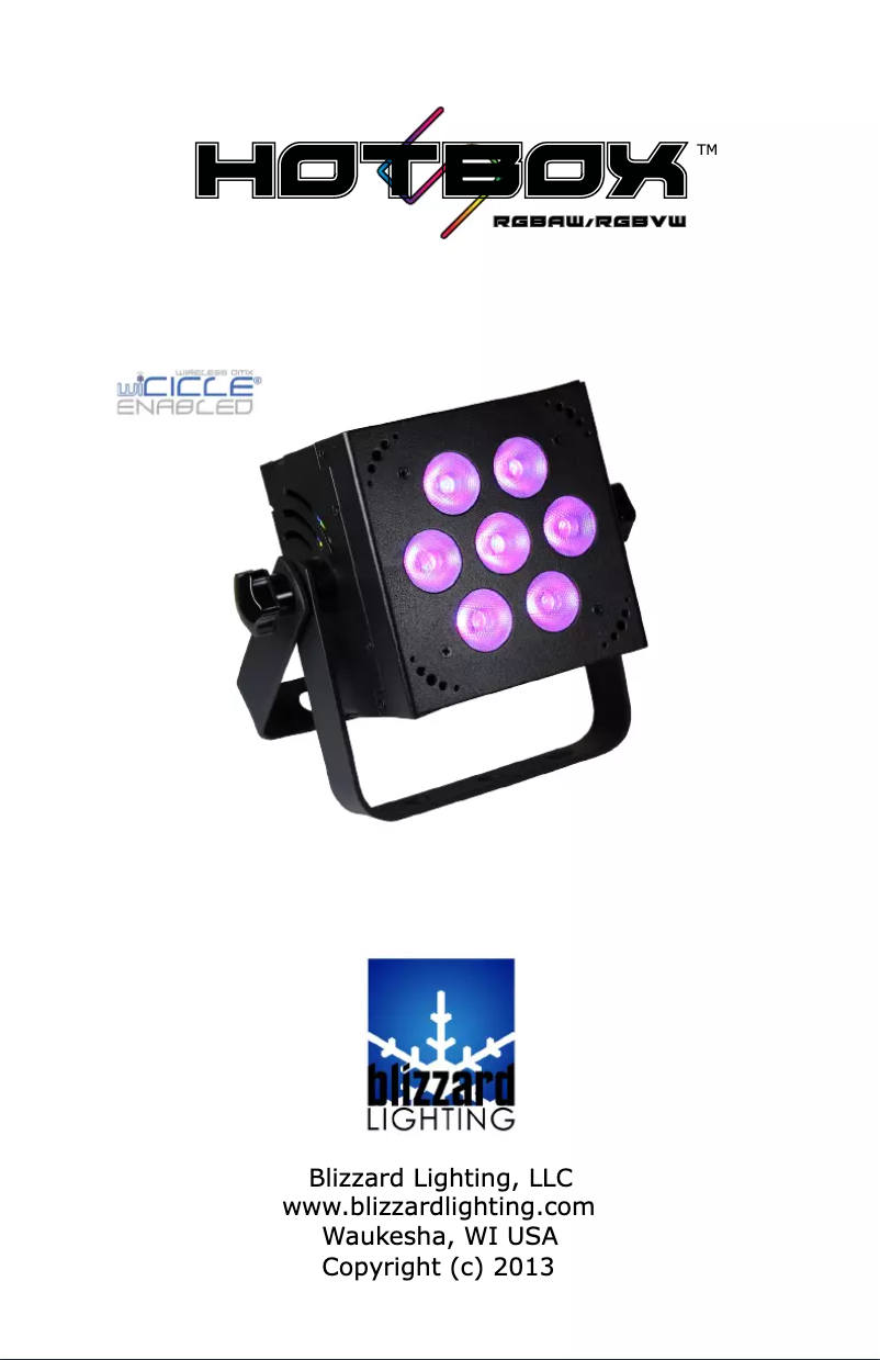 Imagen de la primera página del manual del dispositivo HotBox5 RGBAW
