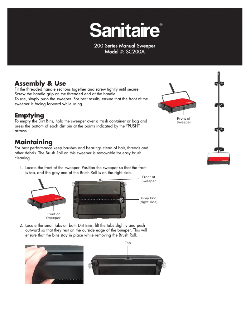 Página 1 del manual Manual de usuario Sanitaire SC200A
