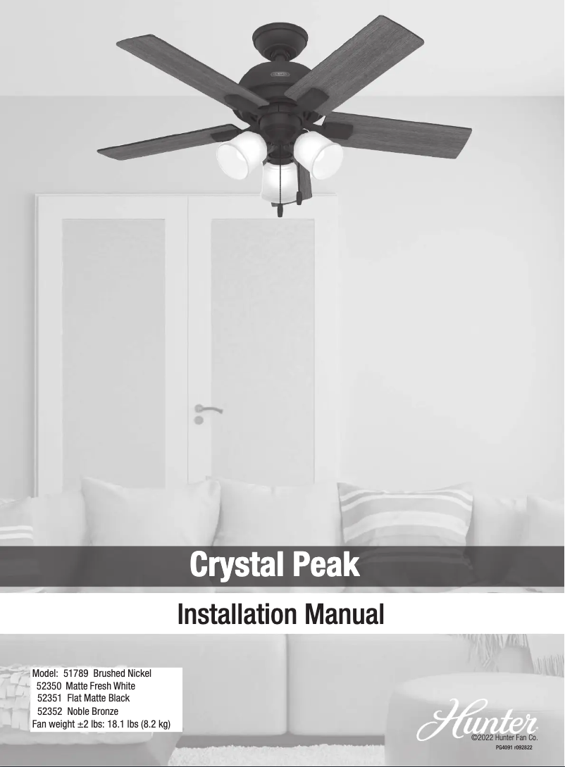 Página nº 1 - Manual de usuario Hunter Crystal Peak