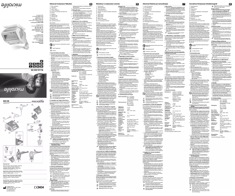 Imagen de la primera página del manual del dispositivo NEB 50B