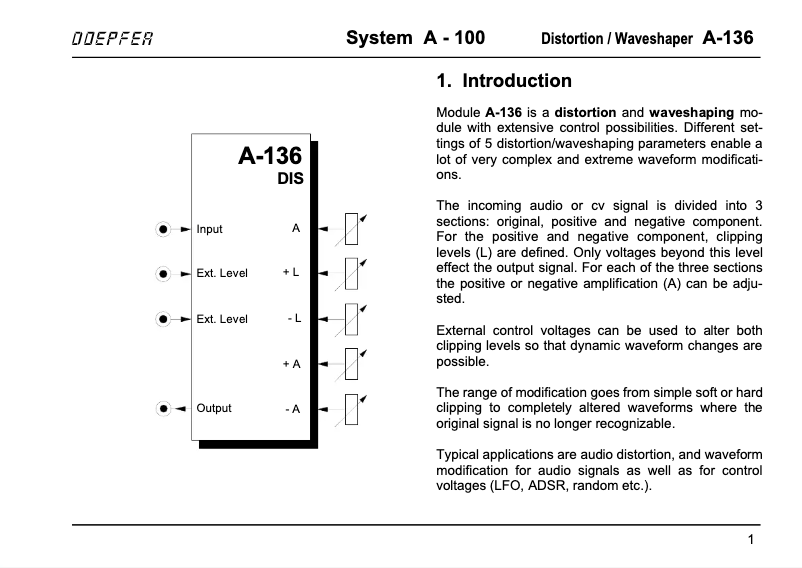 Imagen de la primera página del manual del dispositivo A-136
