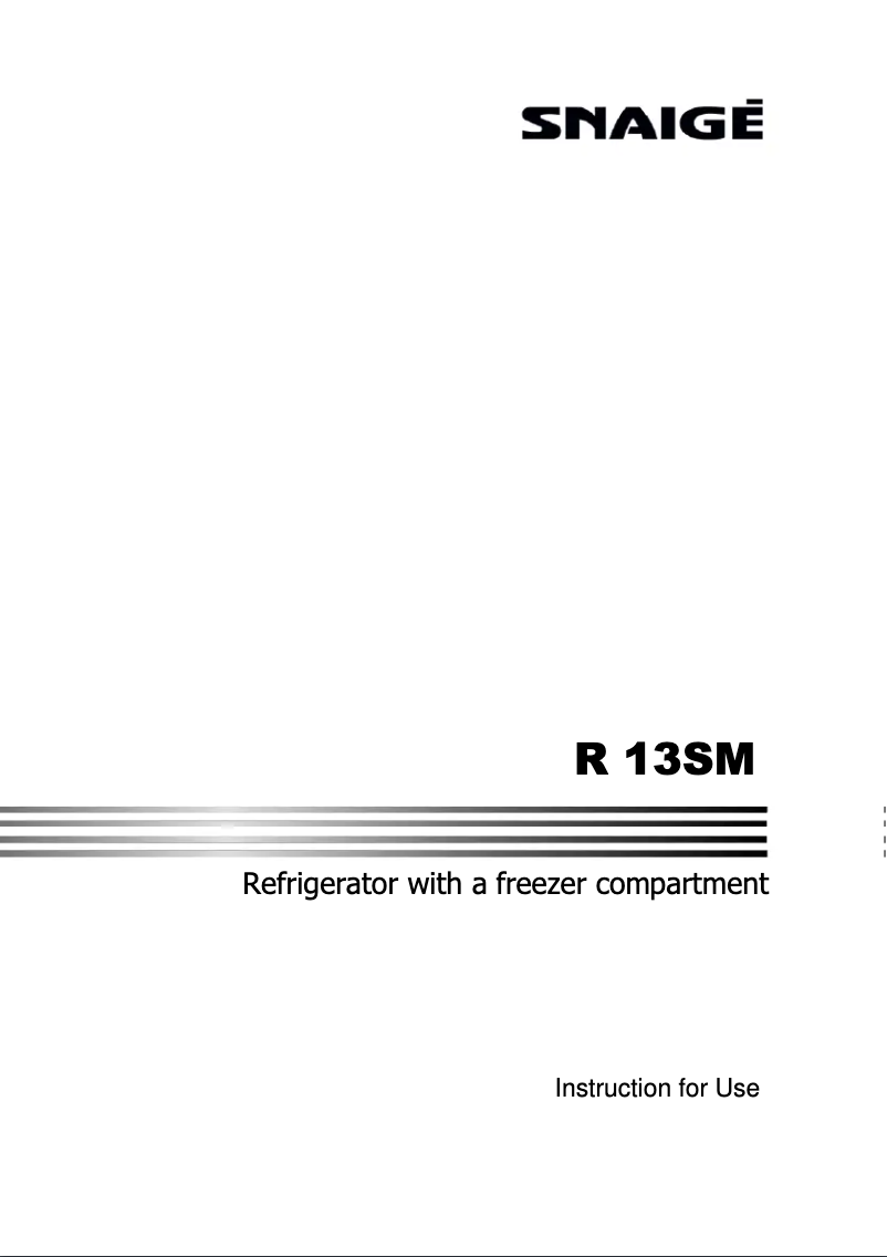 Página 1 del manual Manual de usuario Snaigė Retro R 13SM-PRJ30F3