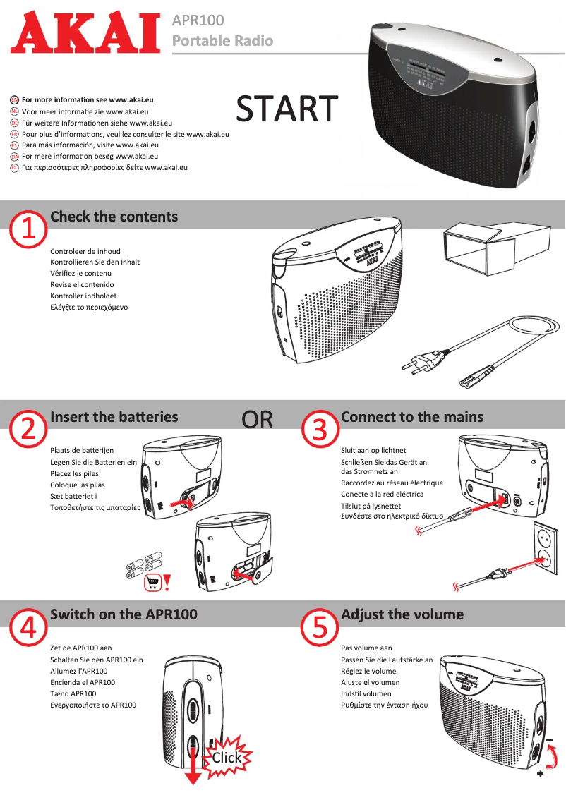 Imagen de la primera página del manual del dispositivo APR100RD