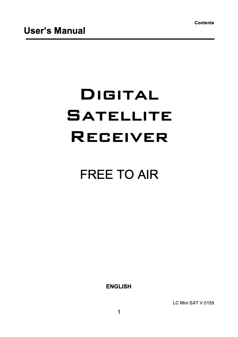 Página nº 1 - Manual de usuario Megasat 212