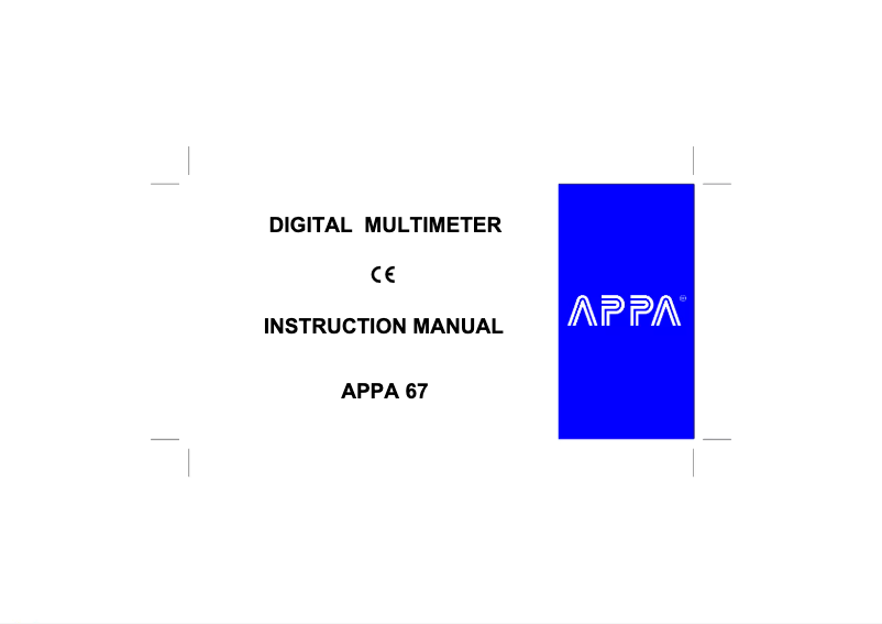 Página 1 del manual Manual de usuario APPA 67