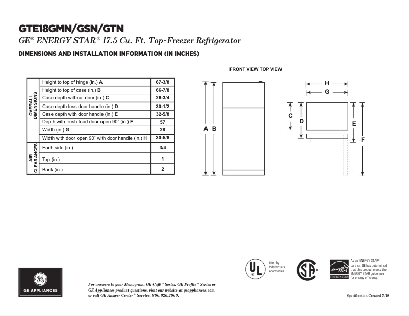 Imagen de la primera página del manual del dispositivo GTE18GTNRBB