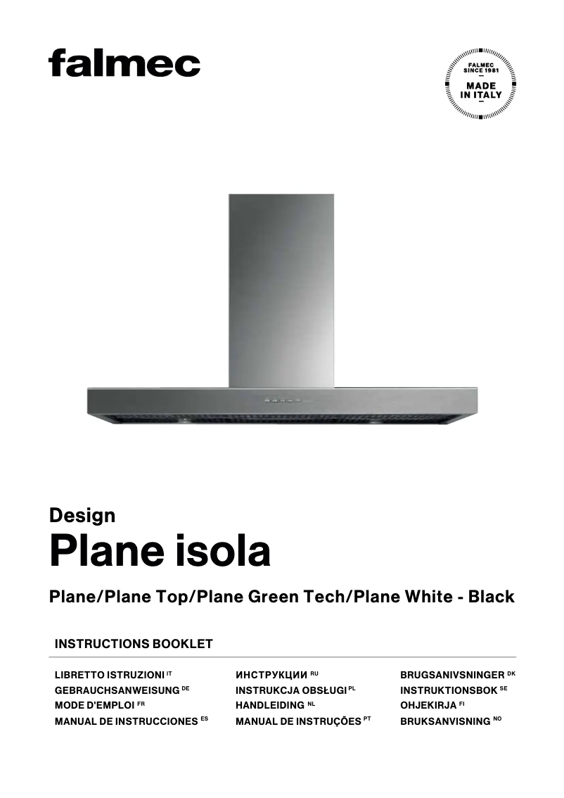 Página 1 del manual Manual de usuario Falmec Plane