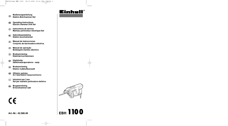 Página 1 del manual Manual de usuario Einhell EBH 1100