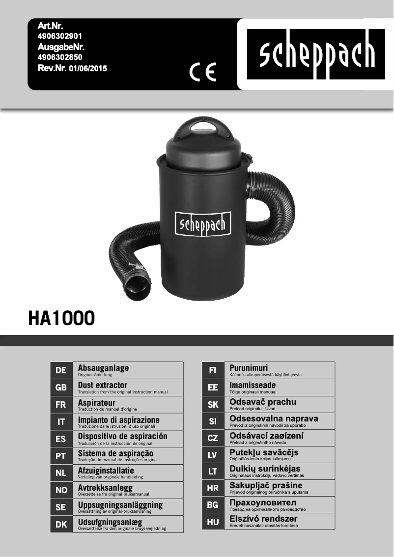 Página nº 1 - Manual de usuario Scheppach ha 1000