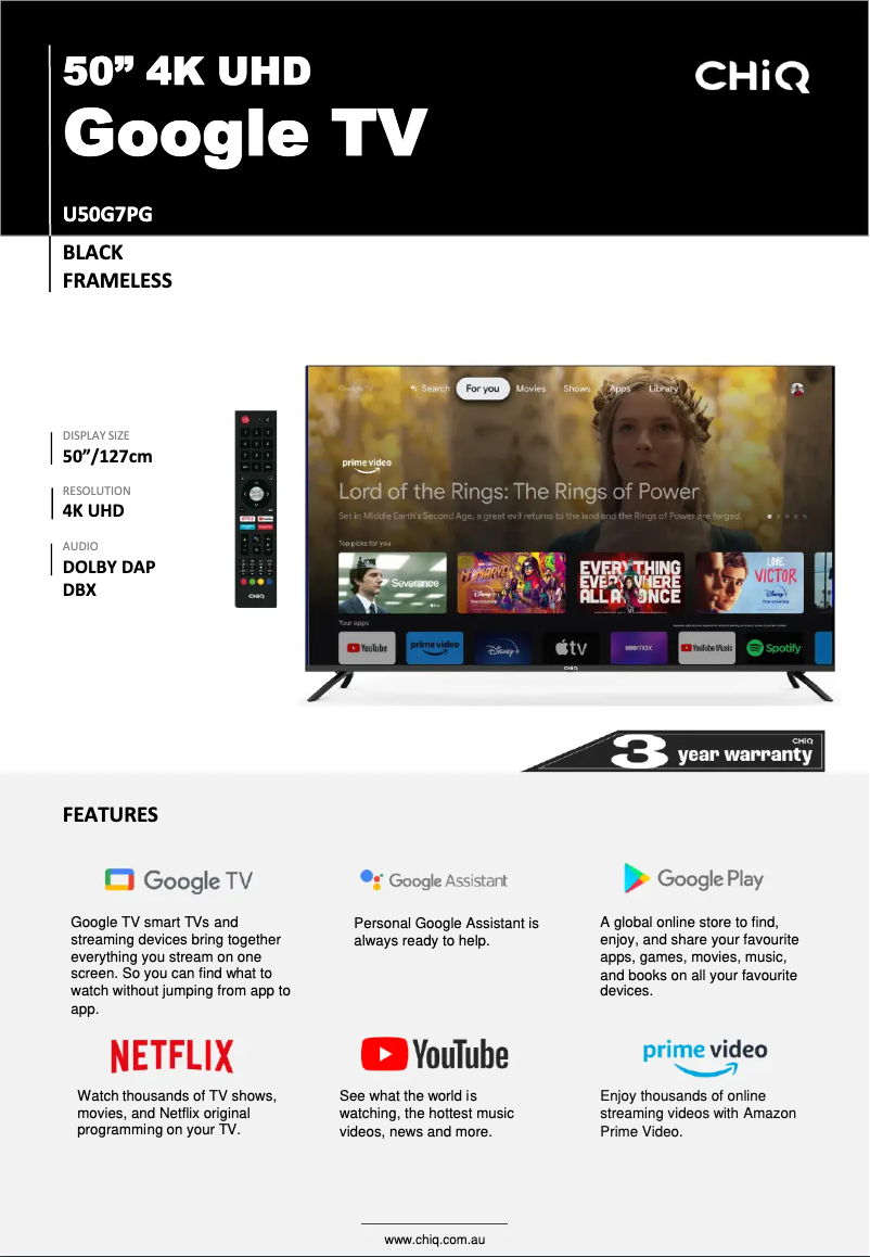 Imagen de la primera página del manual del dispositivo U50G7PG