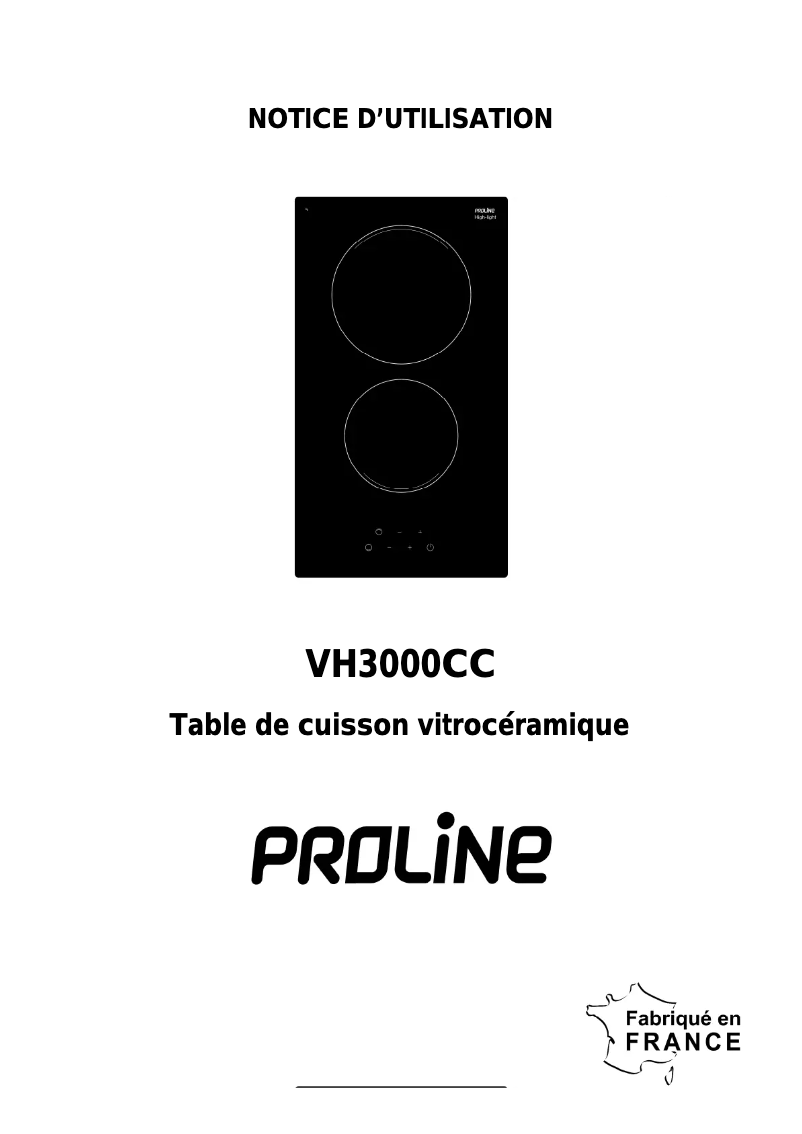 Página 1 del manual Manual de usuario Proline VH3000CC