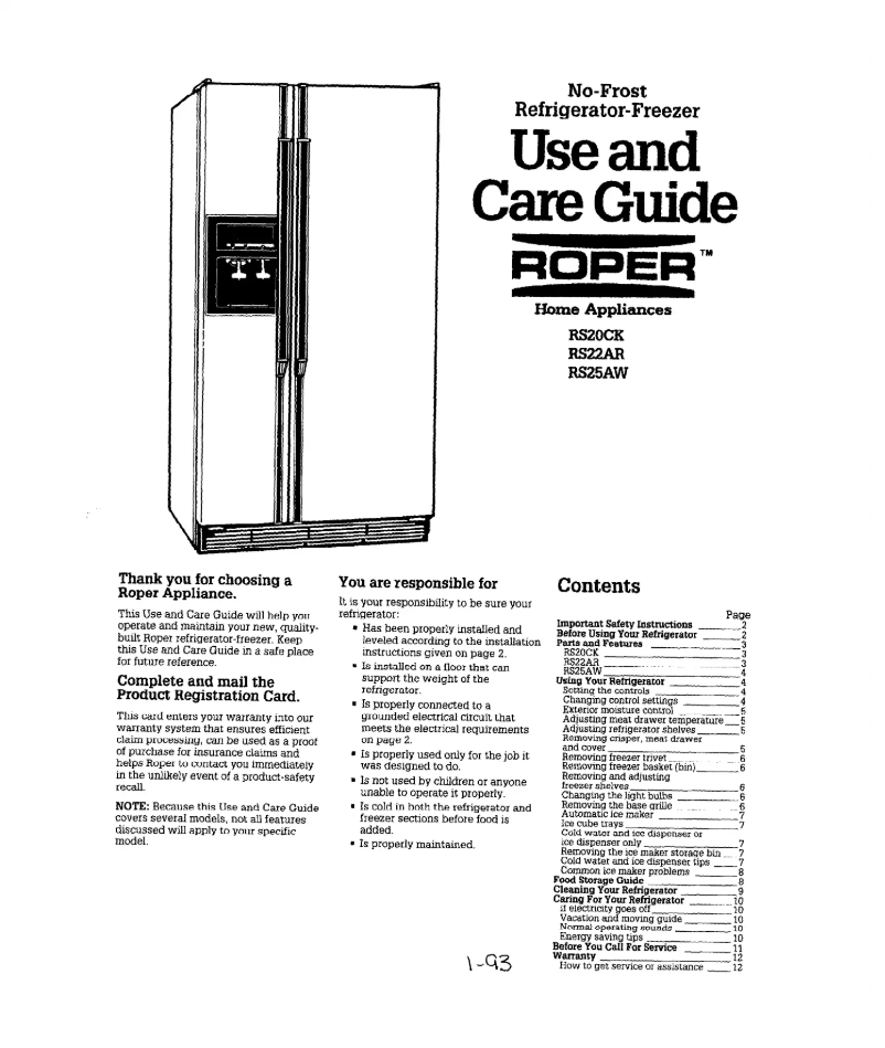 Imagen de la primera página del manual del dispositivo RS20CKXWL00
