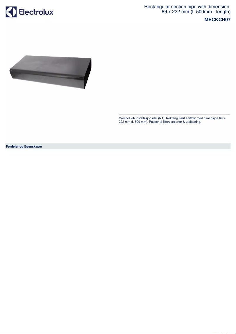 Imagen de la primera página del manual del dispositivo MECKCH07