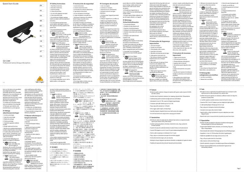 Imagen de la primera página del manual del dispositivo Go Cam