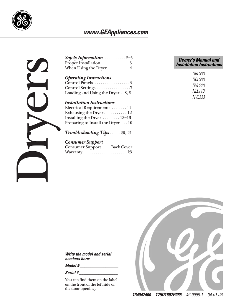 Página nº 1 - Guía de instalación Hotpoint NVLR333GVAA