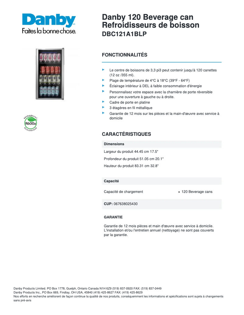 Imagen de la primera página del manual del dispositivo DBC121A1BLP