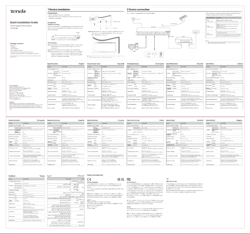 Página 1 del manual Manual de instrucciones Tenda TEG1016M