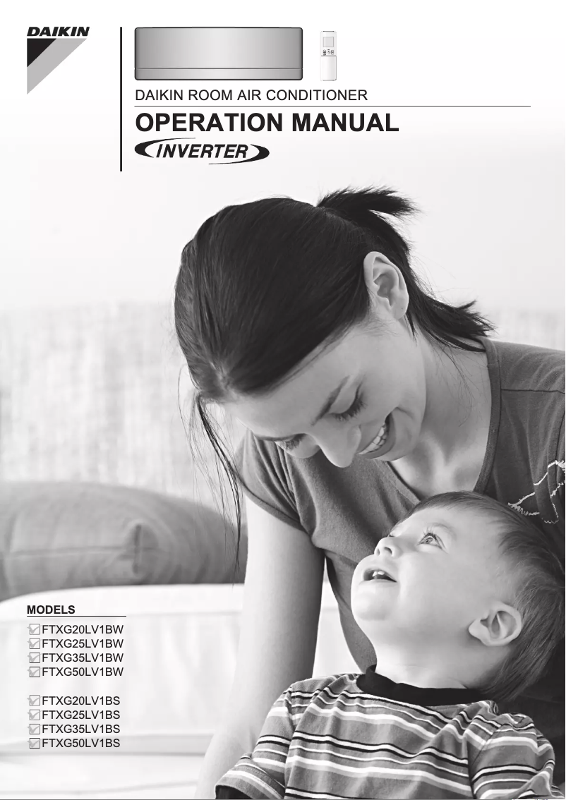 Imagen de la primera página del manual del dispositivo FTXG50LV1BW