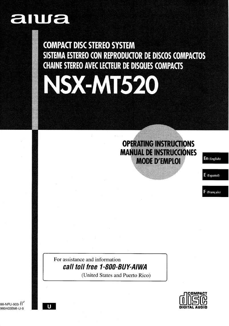 Página nº 1 - Manual de usuario Aiwa NSX-MT520