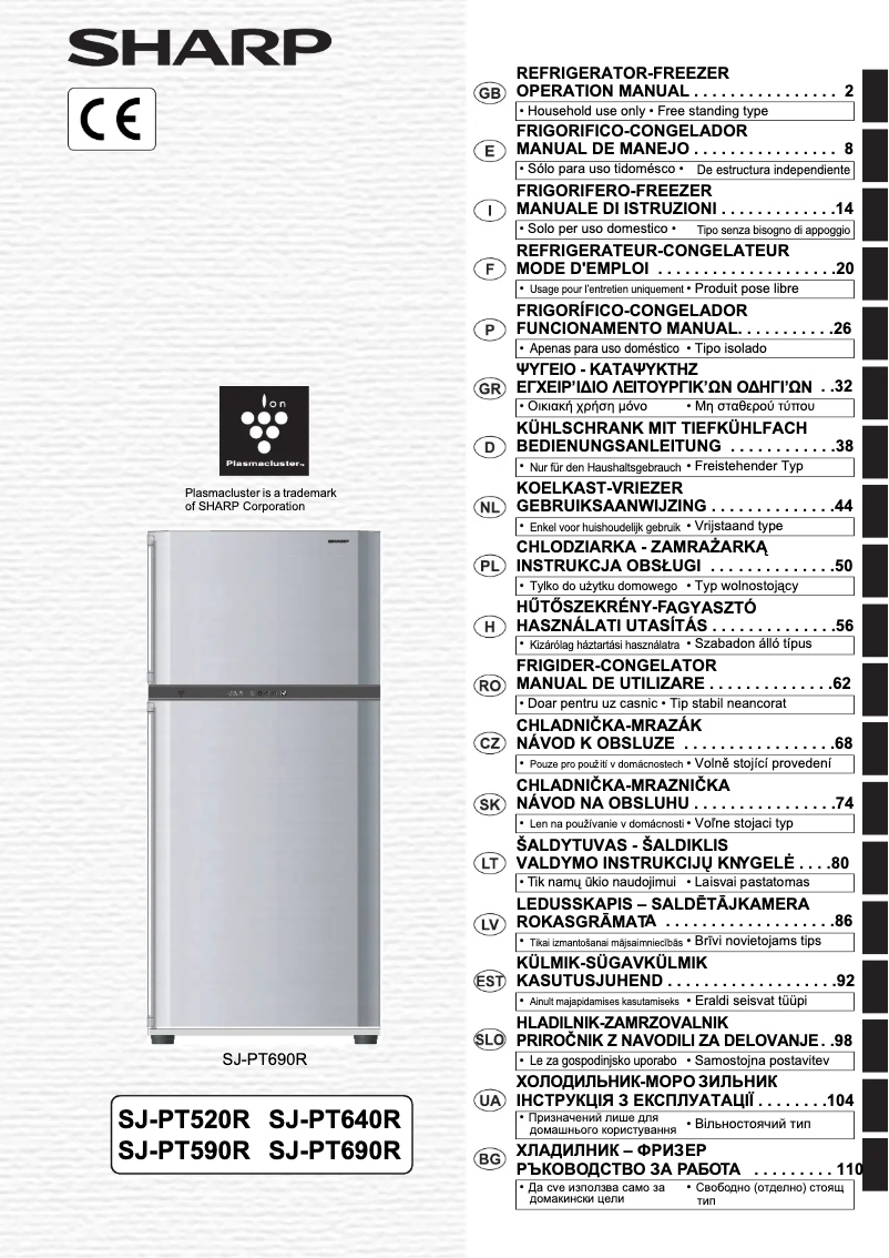 Imagen de la primera página del manual del dispositivo SJ-PT520R