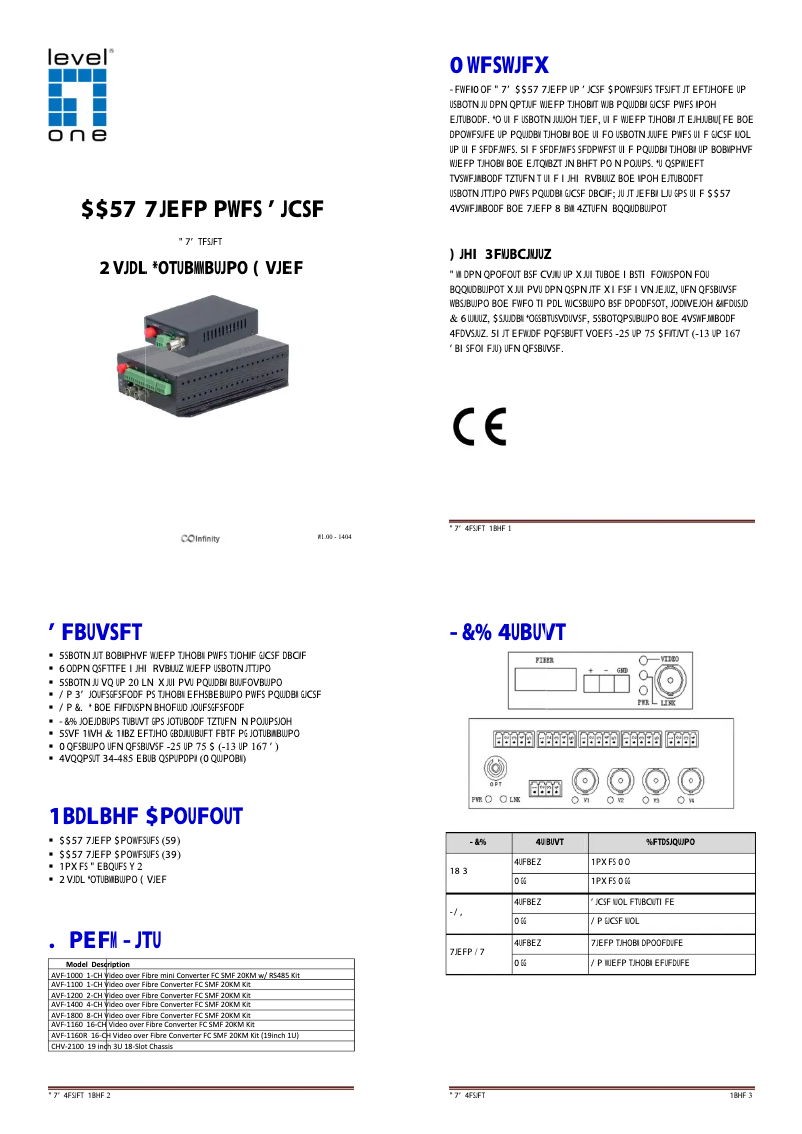 Imagen de la primera página del manual del dispositivo AVF-1000