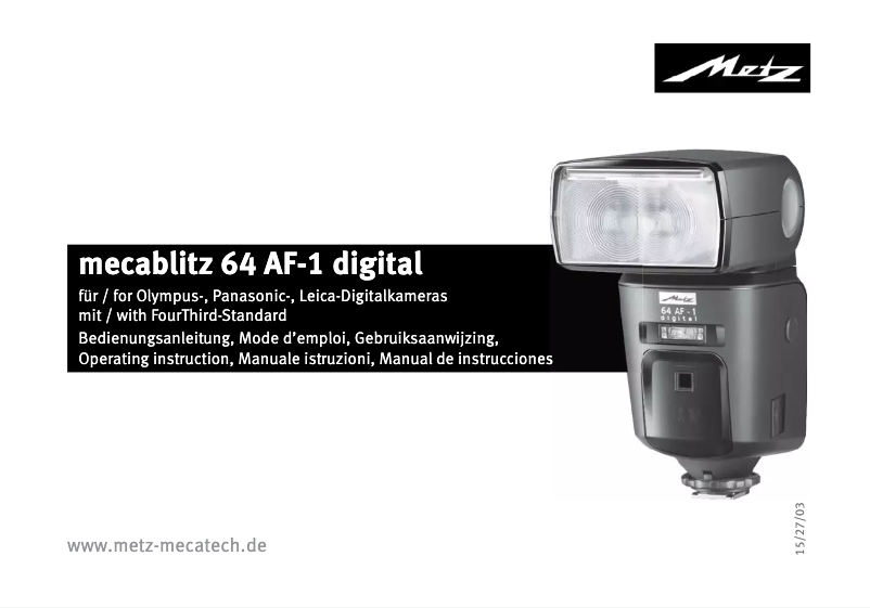 Imagen de la primera página del manual del dispositivo Mecablitz 64 AF-1 digital