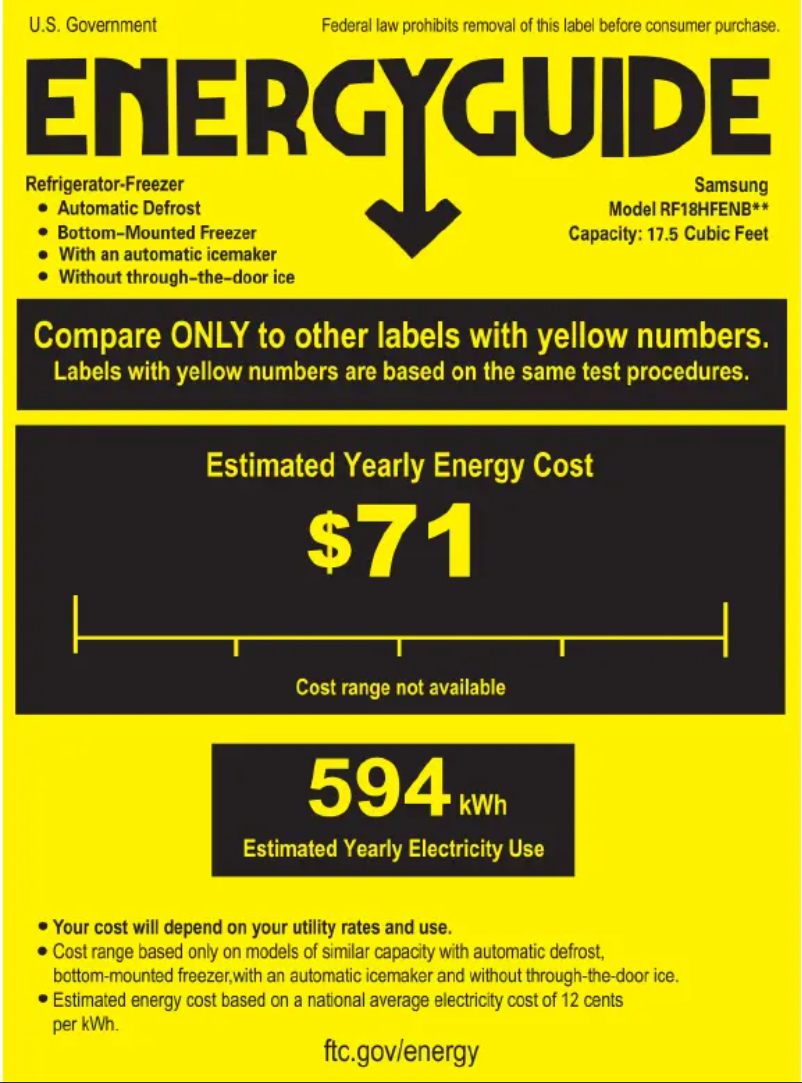 Imagen de la primera página del manual del dispositivo RF18HFENBWW