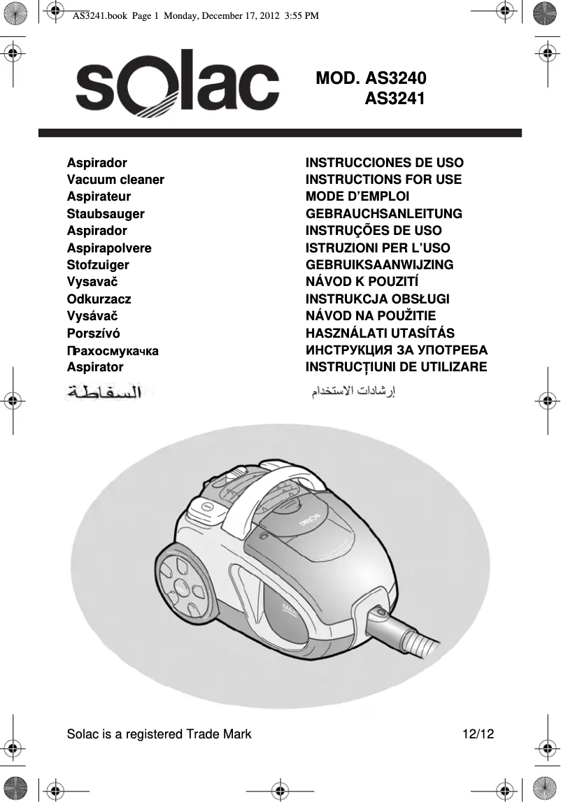 Imagen de la primera página del manual del dispositivo AS3241