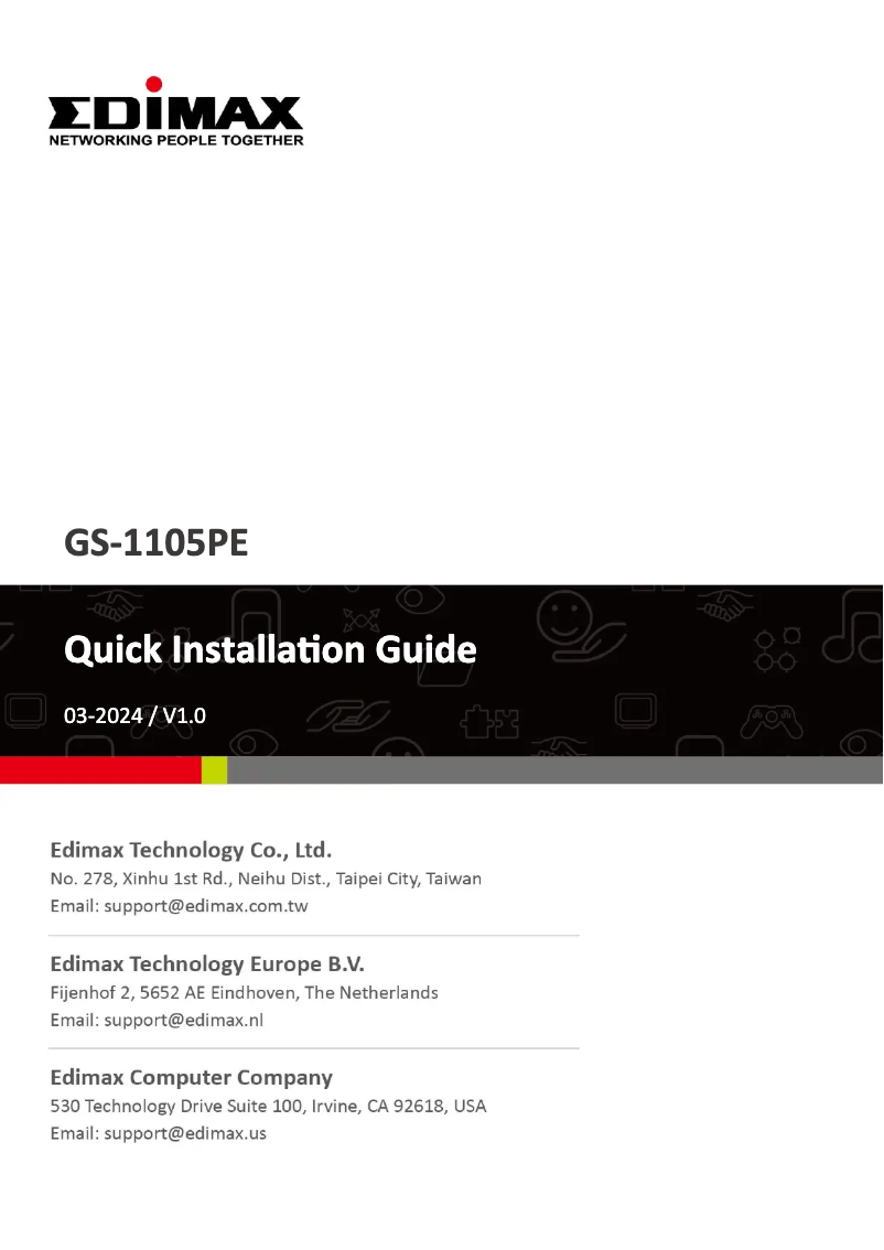 Página nº 1 - Manual de usuario Edimax GS-1105PE