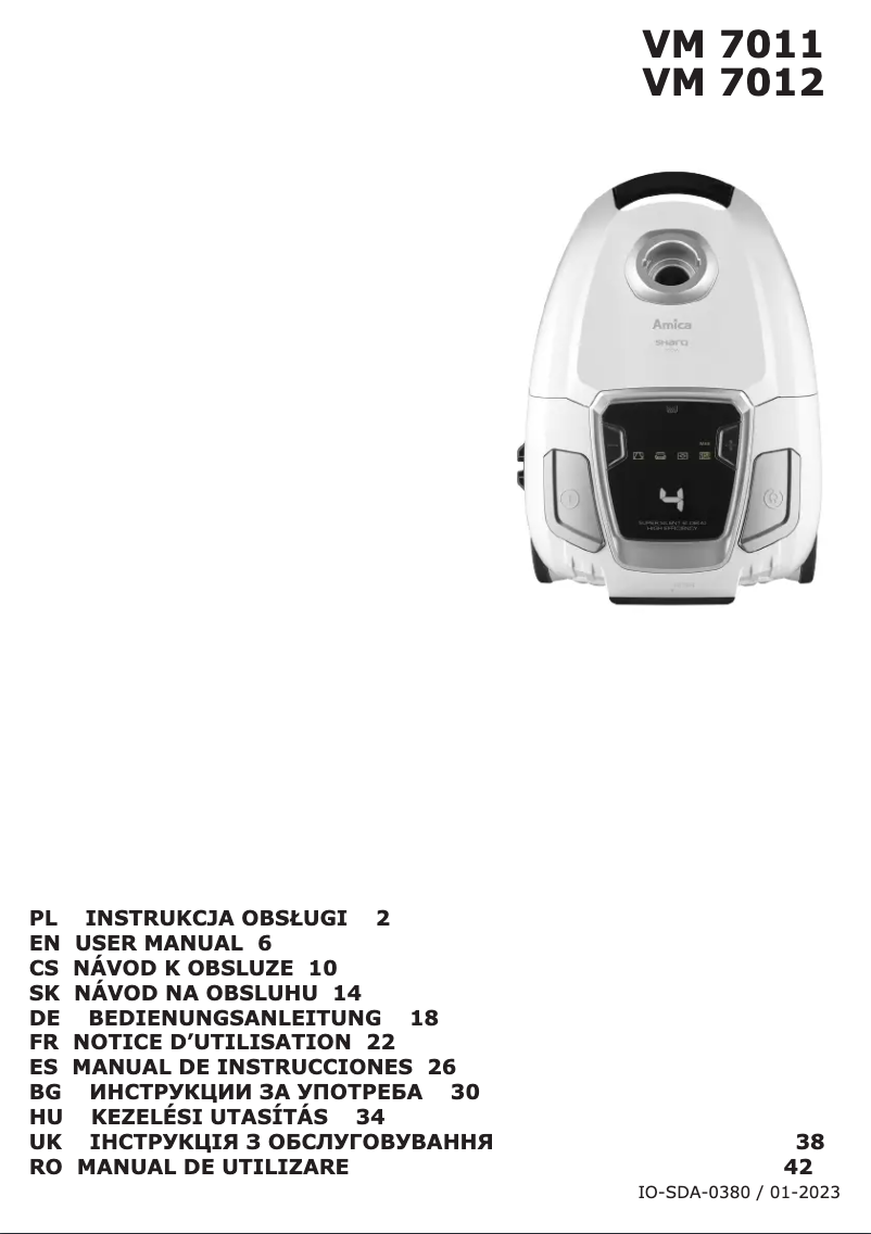 Página 1 del manual Manual de usuario Amica Sharq VM 7012