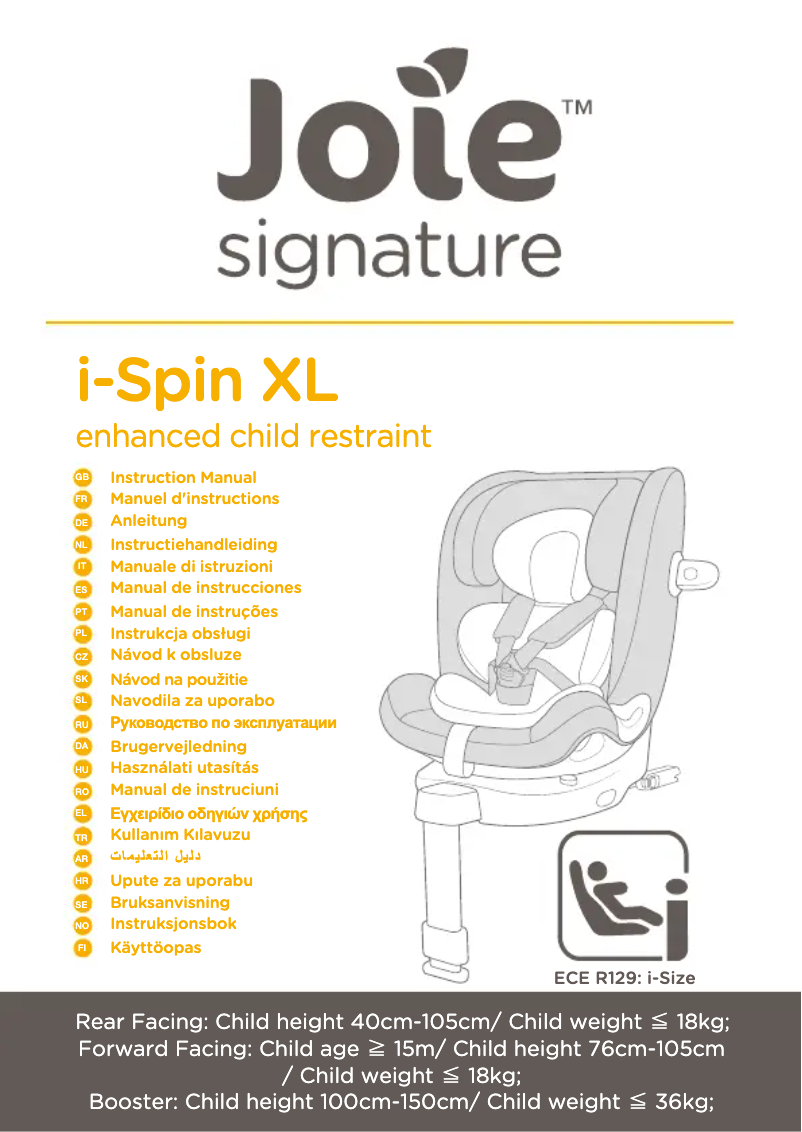 Imagen de la primera página del manual del dispositivo i-Spin XL