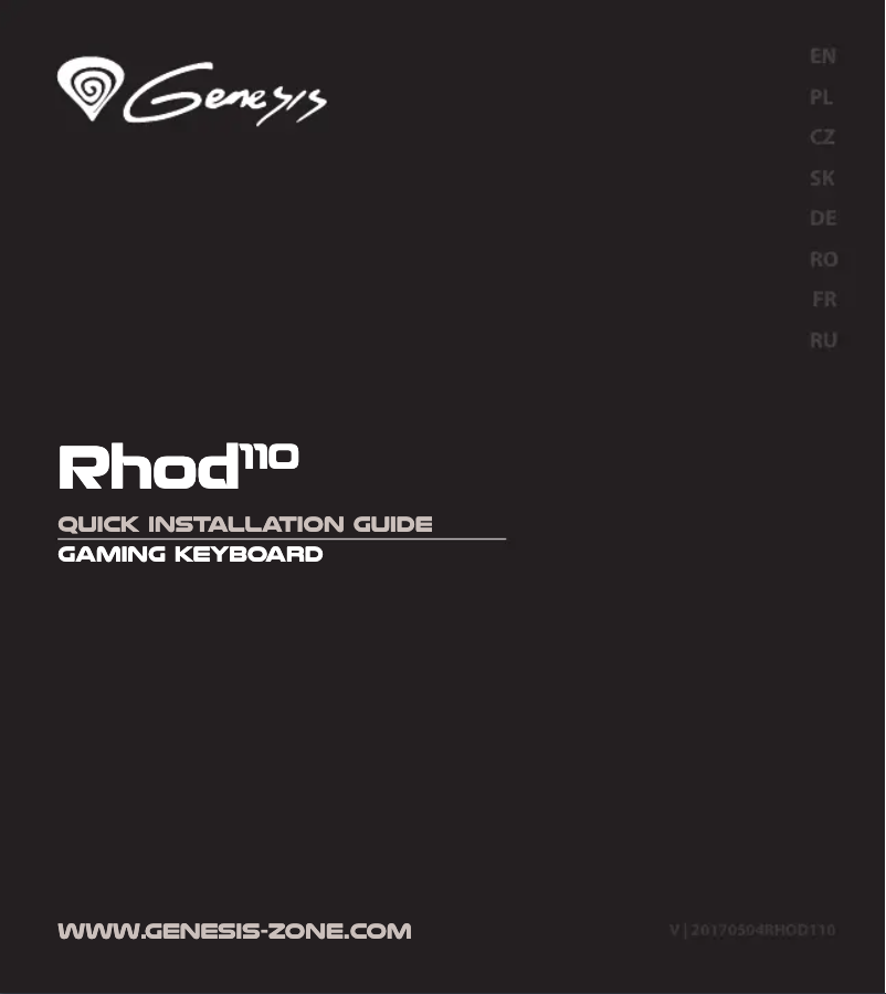 Imagen de la primera página del manual del dispositivo Rhod 110