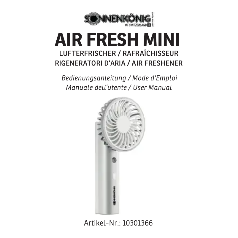 Página 1 del manual Manual de usuario Sonnenkönig Air Fresh Mini