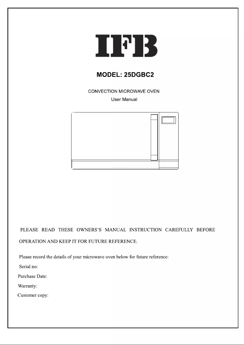 Página 1 del manual Manual de usuario IFB 25DGBC2
