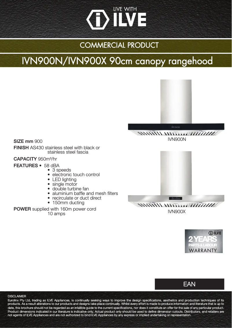 Imagen de la primera página del manual del dispositivo IVN900X