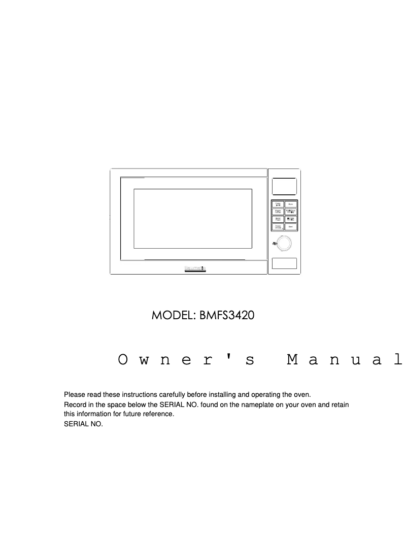 Página 1 del manual Manual de usuario Baumatic BMFS3420