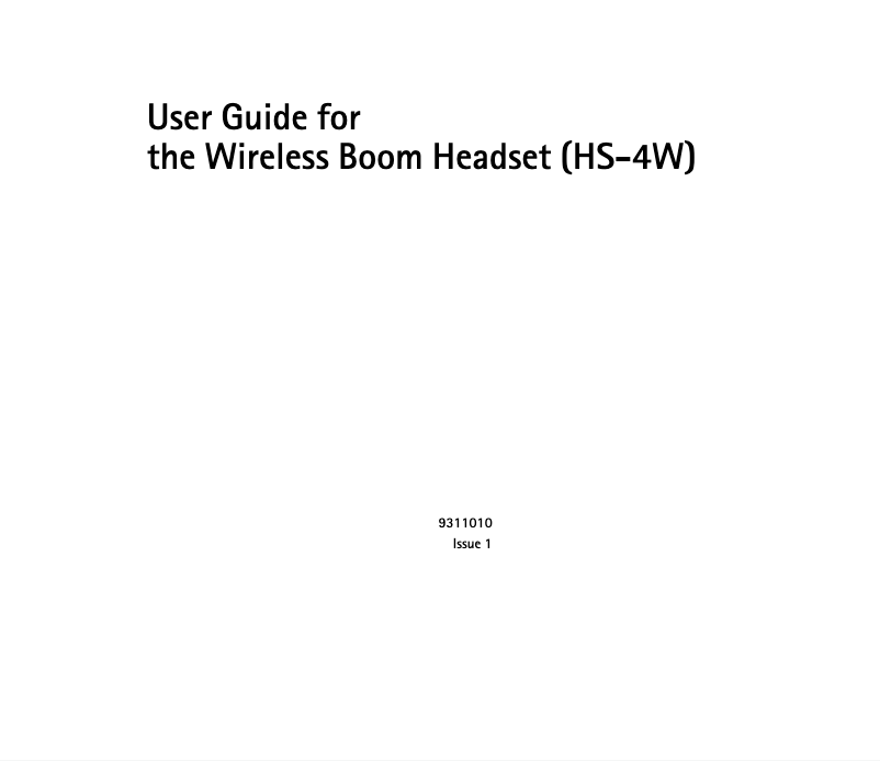 Página 1 del manual Manual de usuario Nokia HS-4W
