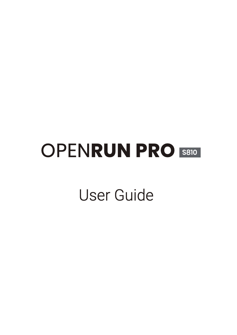 Imagen de la primera página del manual del dispositivo OpenRun Pro