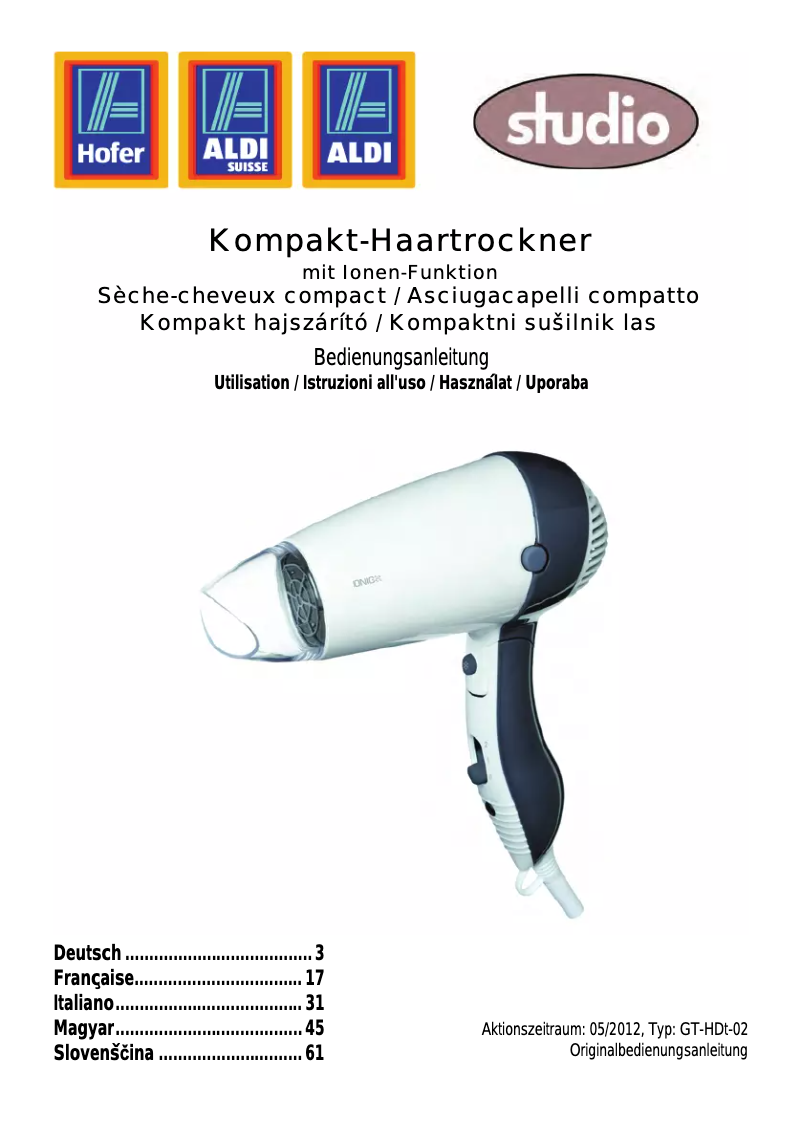 Imagen de la primera página del manual del dispositivo GT-HDt-02