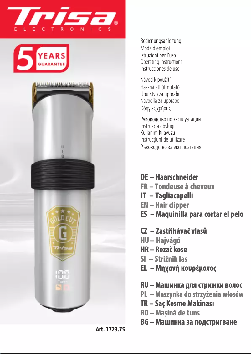 Página 1 del manual Manual de usuario Trisa Gold Cut 1723.75