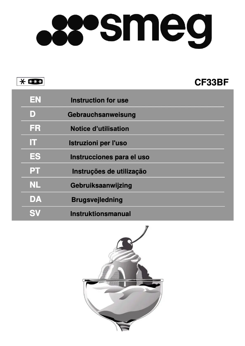 Página 1 del manual Folleto Smeg CF33BF