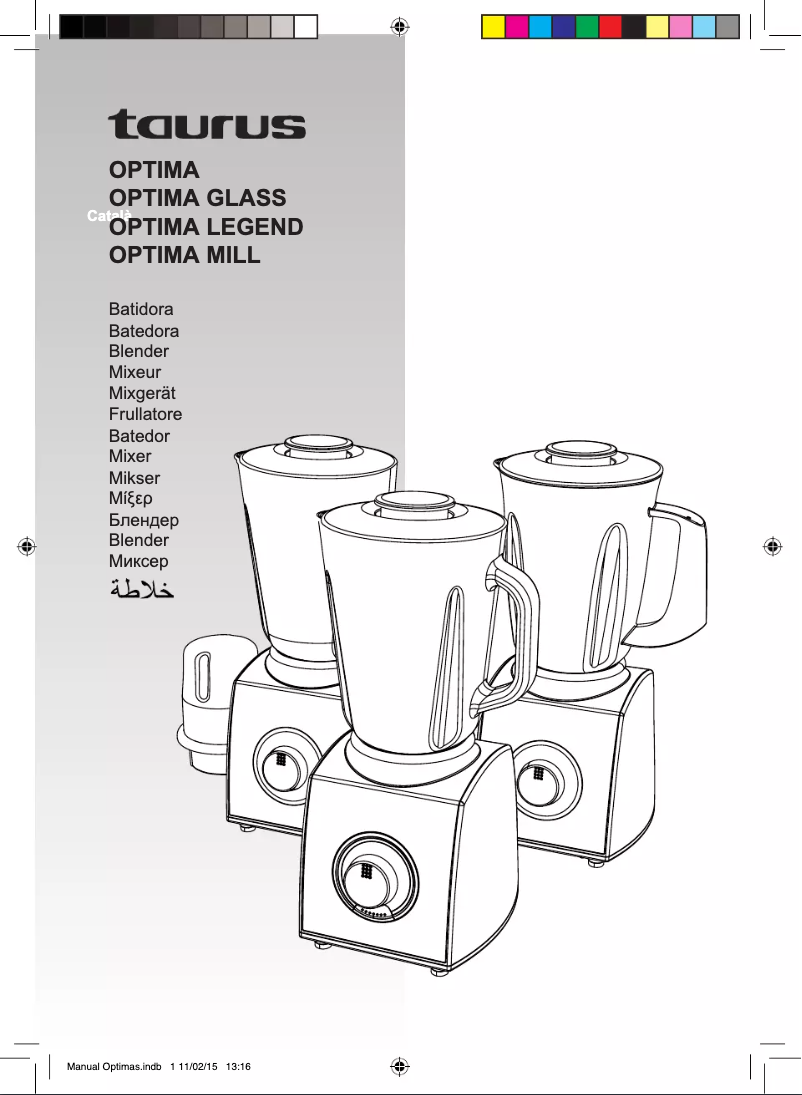 Imagen de la primera página del manual del dispositivo Optima Mill