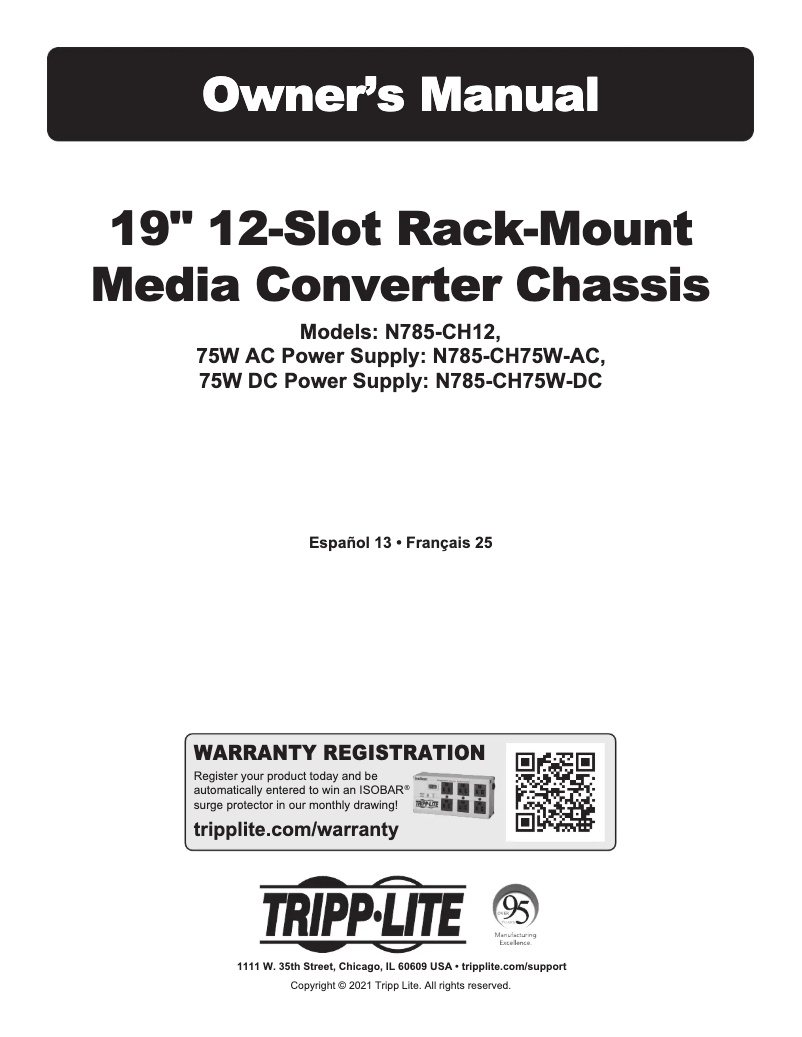 Imagen de la primera página del manual del dispositivo N785-CH75W-AC