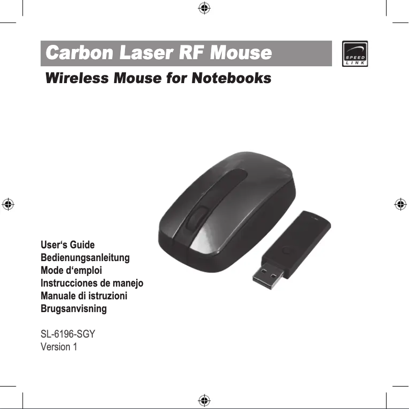 Imagen de la primera página del manual del dispositivo Carbon Laser RF Mouse