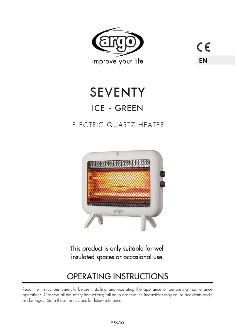 Página 1 del manual Manual de usuario Argoclima Seventy Ice
