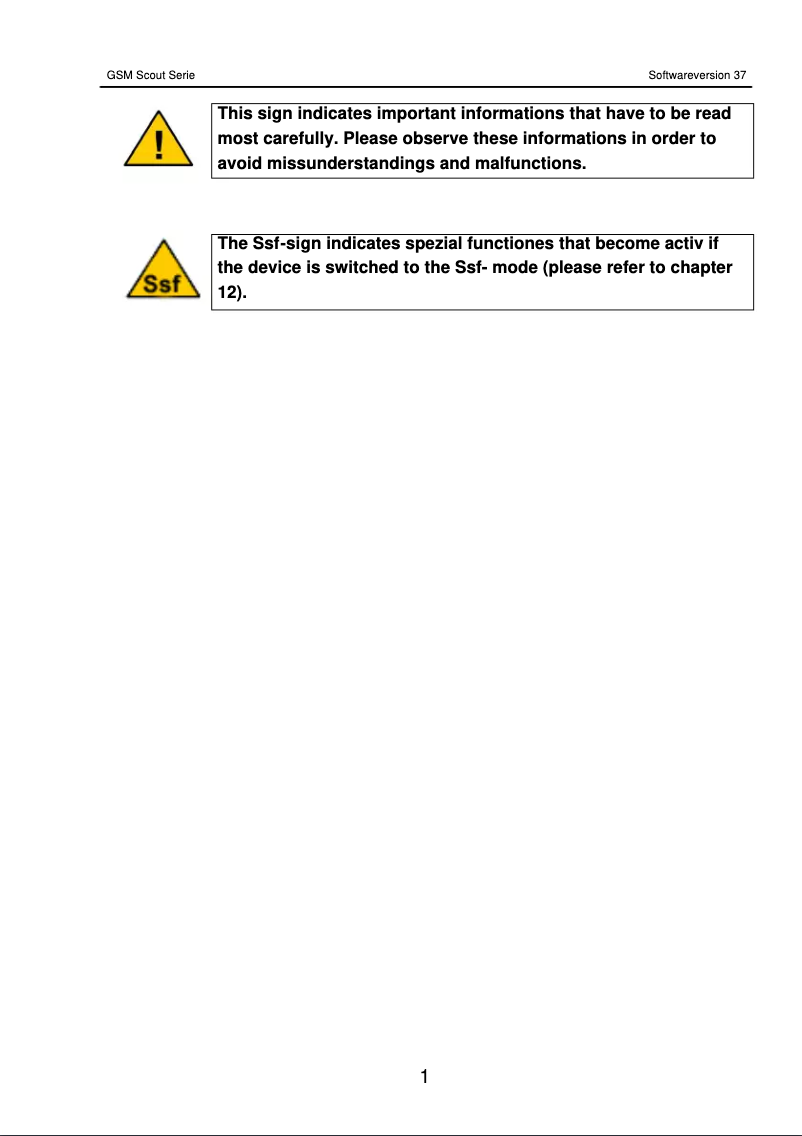 Imagen de la primera página del manual del dispositivo GSM Scout active